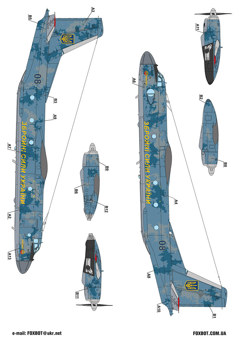 Foxbot FM72014 Antonov An-26 Ukrainian AF Digital Masks 1:72