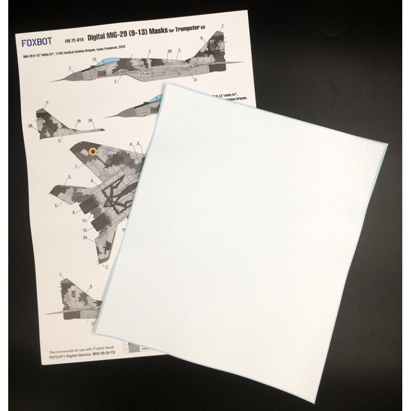 Foxbot FM72018 MiG-29 9-13 Ukrainian AF Digital Camo Masks 1:72