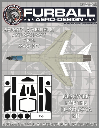 Furball Aero-Design FMS004 1:48 Vought F-8E Crusader canopy frame paint mask