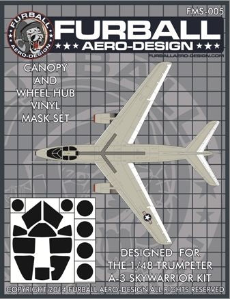 Furball FMS005 A-3D-2 Skywarrior Vinyl Canopy Mask Set 1:48