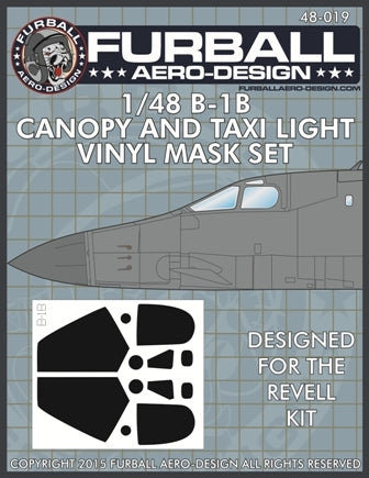 Furball Aero-Design FMS019 1:48 Rockwell B-1B Lancer Canopy and Taxi Light masks