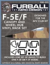 Furball FMS022 F-5E/F Canopy Seals & Wheel Masks (AFV Club) 1:48
