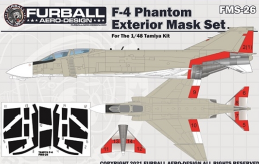 Furball Aero-Design FMS026 1:48 McDonnell F-4B Phantom Exterior Vinyl Mask Set