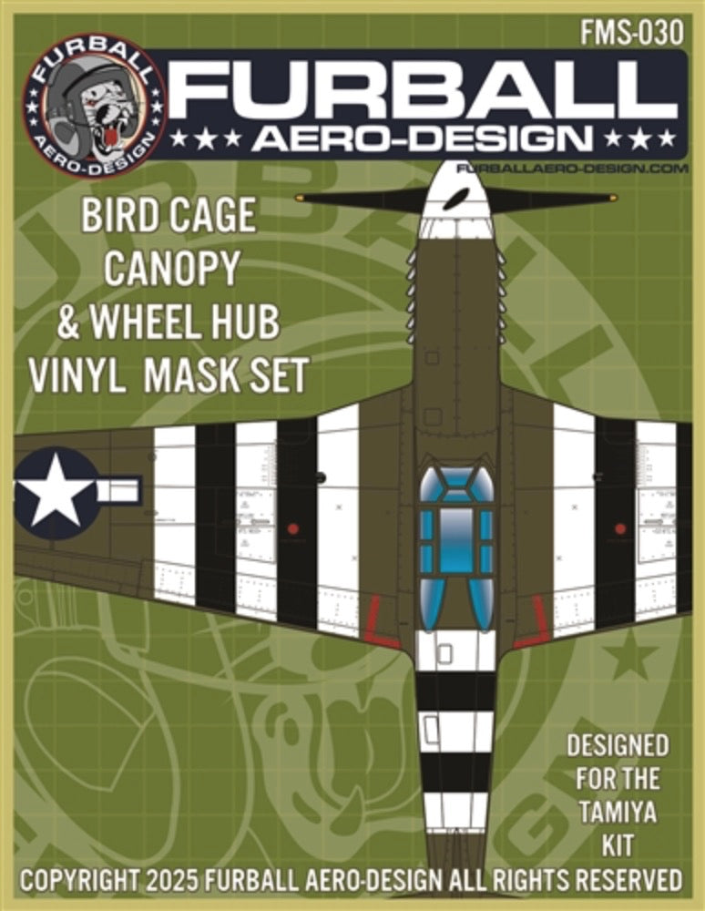 Furball Aero-Design FMS030 1:48 North-American P-51B canopy frame paint mask
