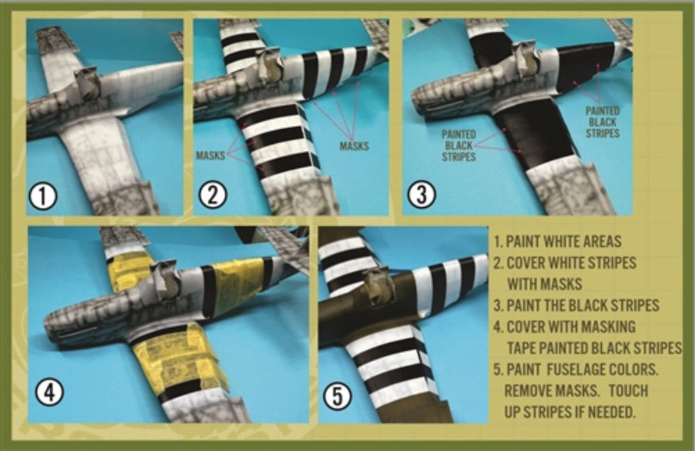 Furball FMS031 P-51B Invasion Stripes Paint Masks 1:48