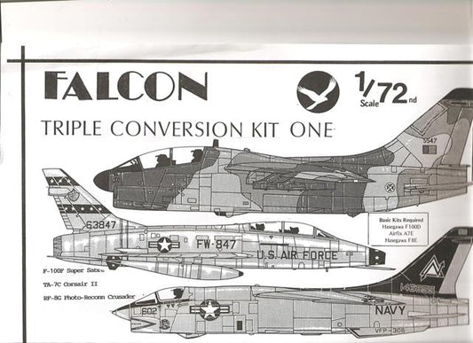 Falcon FNC001 1:72 RF-8 Crusader, TA-7C Corsair, TF-100F Clear Vac-Form