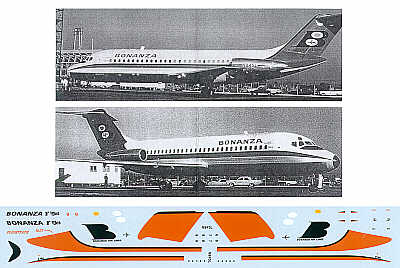 Flightpath USA FPA20257 1:200 Douglas DC-9-10 BONANZA Air Lines Fun Jet N945L