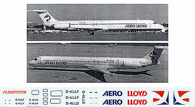 Flightpath USA FPA44352 1:144 McDonnell-Douglas MD-80 AERO LLOYD new colours