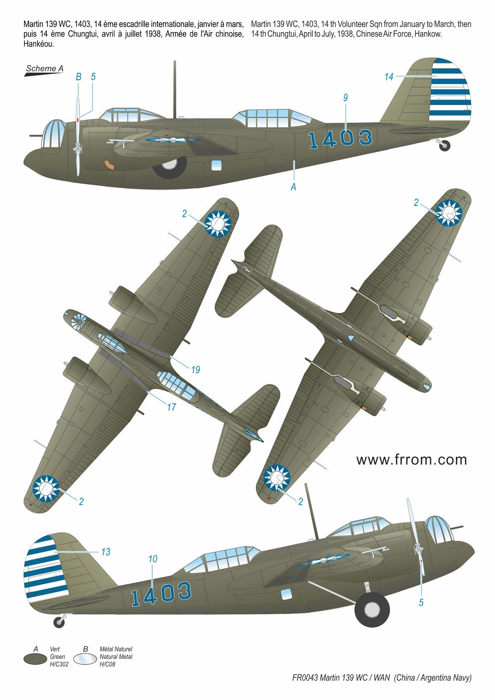 Frrom-Azur FR0043 1:72 Martin B-10 Export WC/WAN