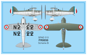 Frrom-Azur FR0050 Spad 510 At War WWII Biplane Fighter 1:72