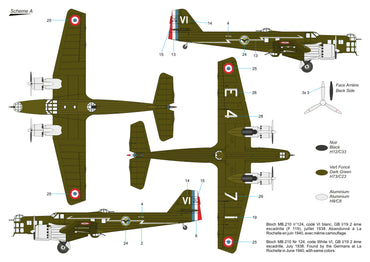 Frrom-Azur FR0055 1:72 Bloch MB.210 early schemes Bloch MB 210 Early