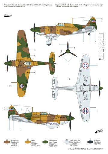 Frrom-Azur FR0012 Rogozarski IK-3 April Fights Yugoslav Fighter 1:72