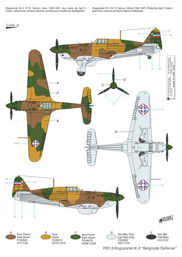 Frrom-Azur FR0013 Rogozarski IK-3 Belgrade Defence Fighter 1:72