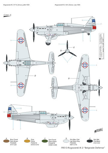 Frrom-Azur FR0013 Rogozarski IK-3 Belgrade Defence Fighter 1:72