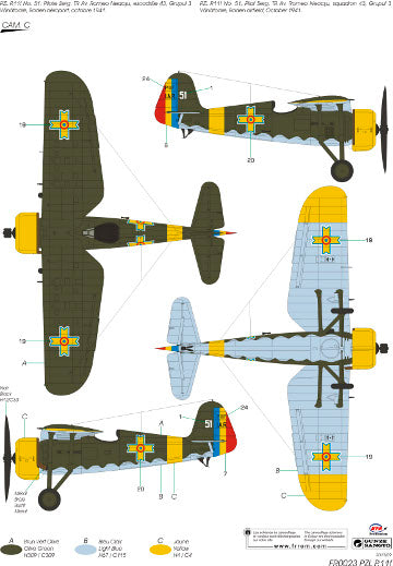 Frrom-Azur FR0023 PZL P.11F Romanian Fighter 1:72