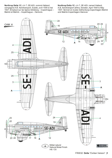 Frrom-Azur FR0032 Northrop Delta 1A/B/C Civilian Version 1:72
