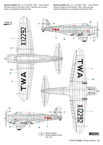 Frrom-Azur FR0032 Northrop Delta 1A/B/C Civilian Version 1:72