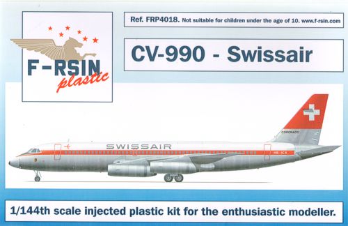 F-rsin Plastic FRP4018 1:144 Convair CV-990 Decals Swissair, laser-printed decal