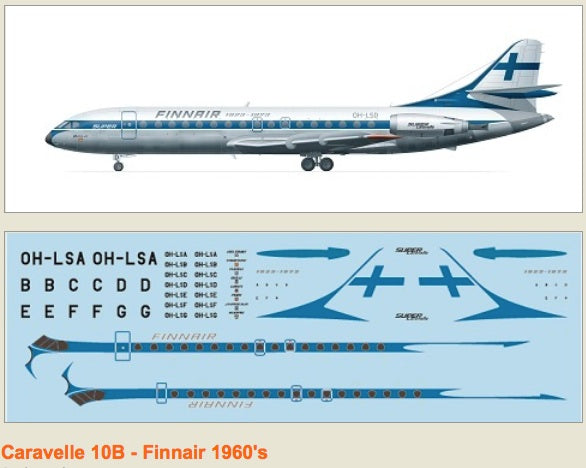 F-rsin Plastic FRP4074 1:144 Caravelle 10B Finnair 60