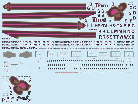 F-rsin FRP4078 Airbus A300-600 Thai (inc Beluga parts) 1:144