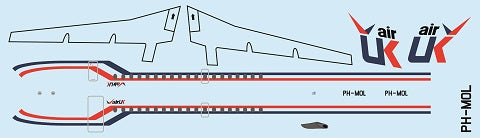 F-rsin Plastic FRP4092 1:144 Fokker F-28-1000 Air UK