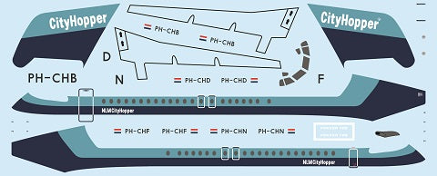 F-rsin Plastic FRP4093 1:144 Fokker F-28-4000 NLM CityHopper