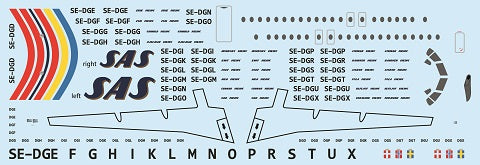 F-rsin Plastic FRP4095 1:144 Fokker F-28-4000 SAS