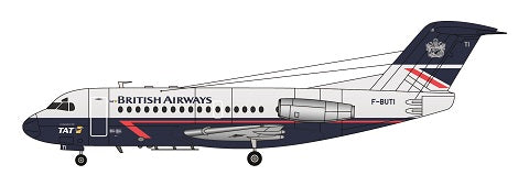 F-rsin Plastic FRP4098 1:144 Fokker F-28-1000 British Airways/TAT