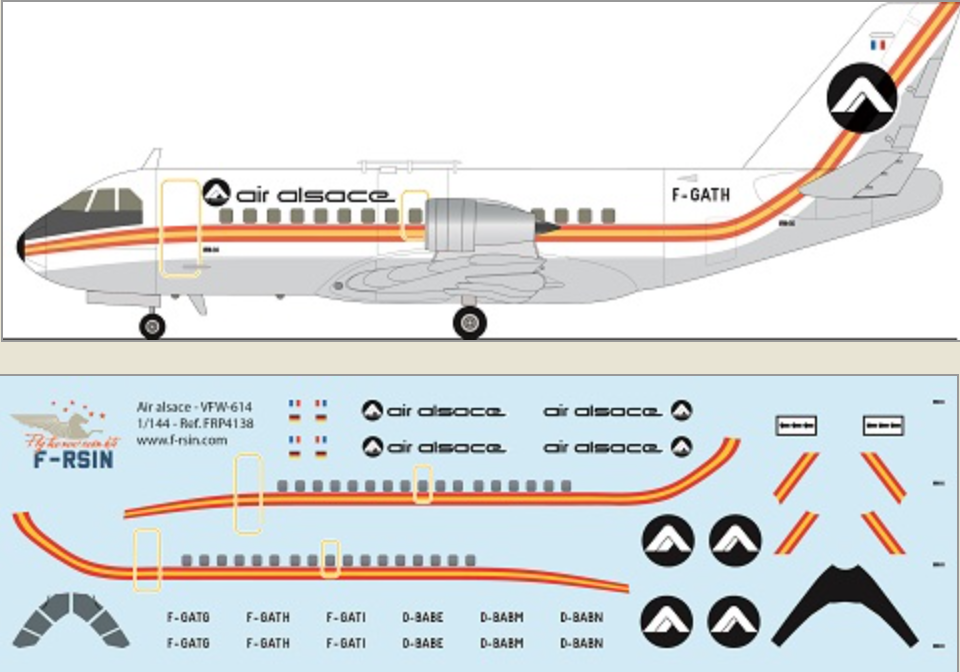 F-rsin Plastic FRP4138 1:144 VFW-614 Air Alsace