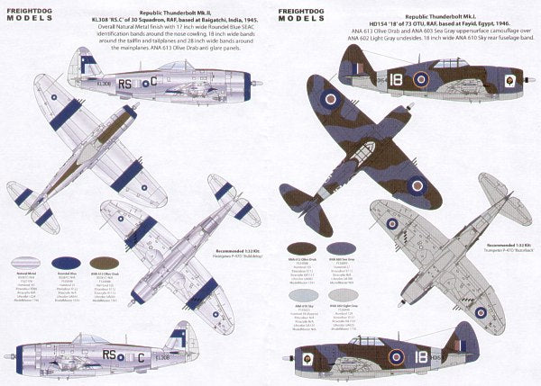 Freightdog FSD32001 1:32 Post-War RAF Thunderbolts