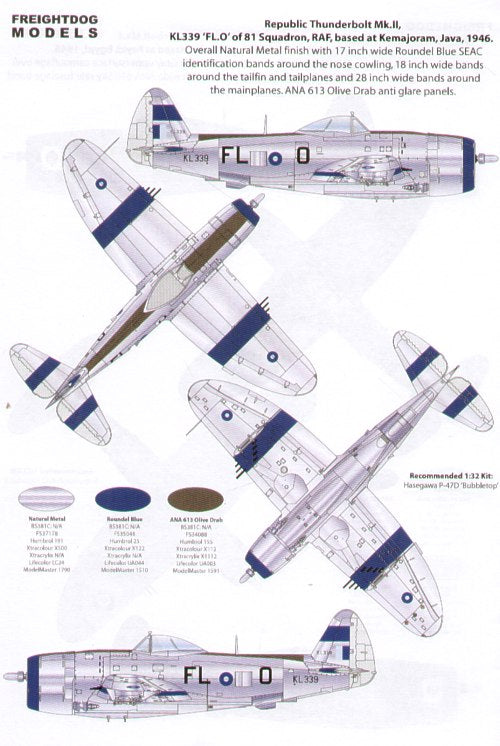 Freightdog FSD32001 1:32 Post-War RAF Thunderbolts