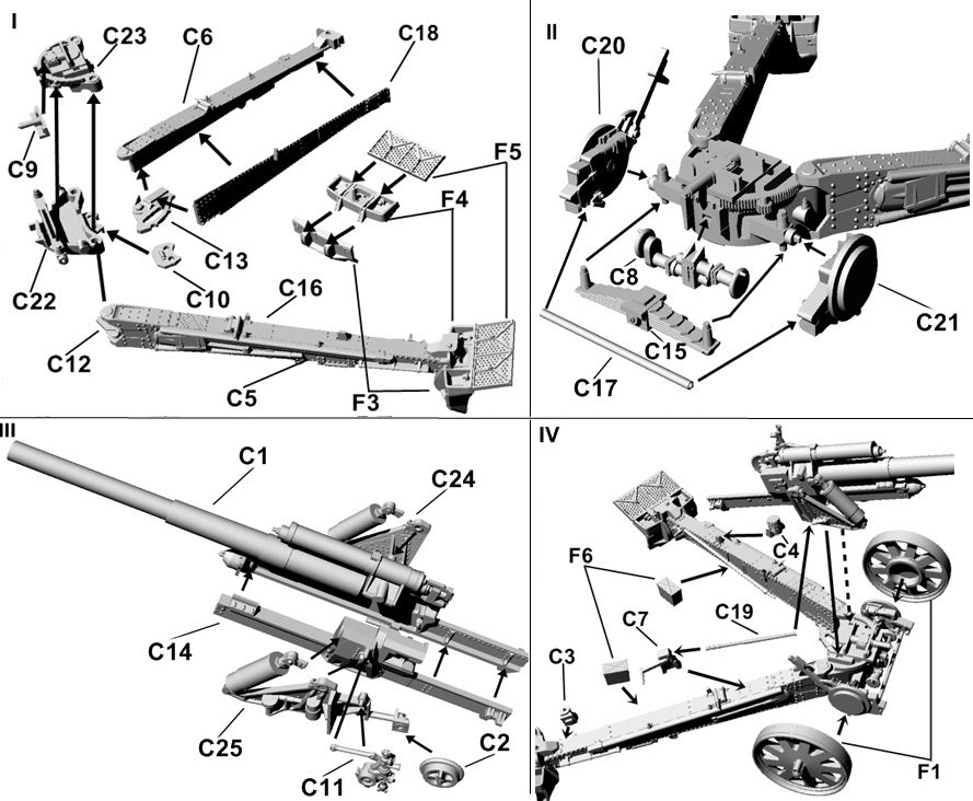 First To Fight Kits FTF079 1:72 15cm sFH 18 German heavy howitzer horse traction