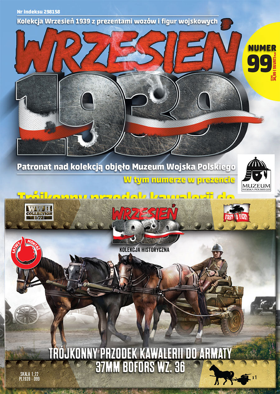 First To Fight Kits FTF099 1:72 Three-horse cavalry carriage for 37mm Bofors wz