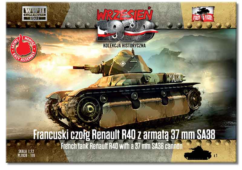 First To Fight FTF119 French Renault R40 Tank with SA38 Gun 1:72