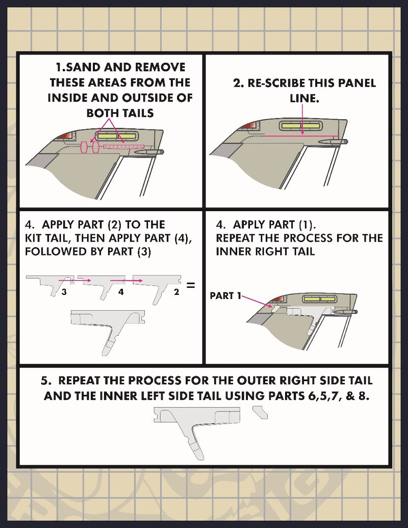 Furball Aero-Design FVD001 1:48 Grumman F-14A Tomcat adhesive vinyl detail parts