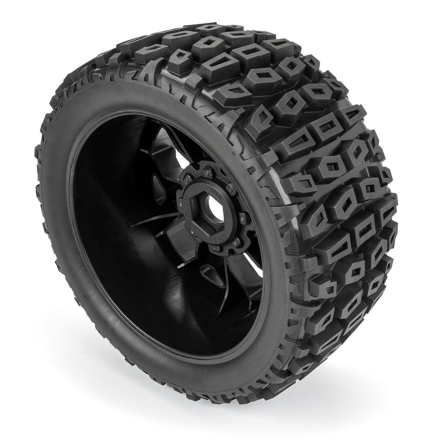 Duratrax Brutus F/R 5.7" Monster Truck Tires MTD 24mm Black Rippe 1:6 DTX565010