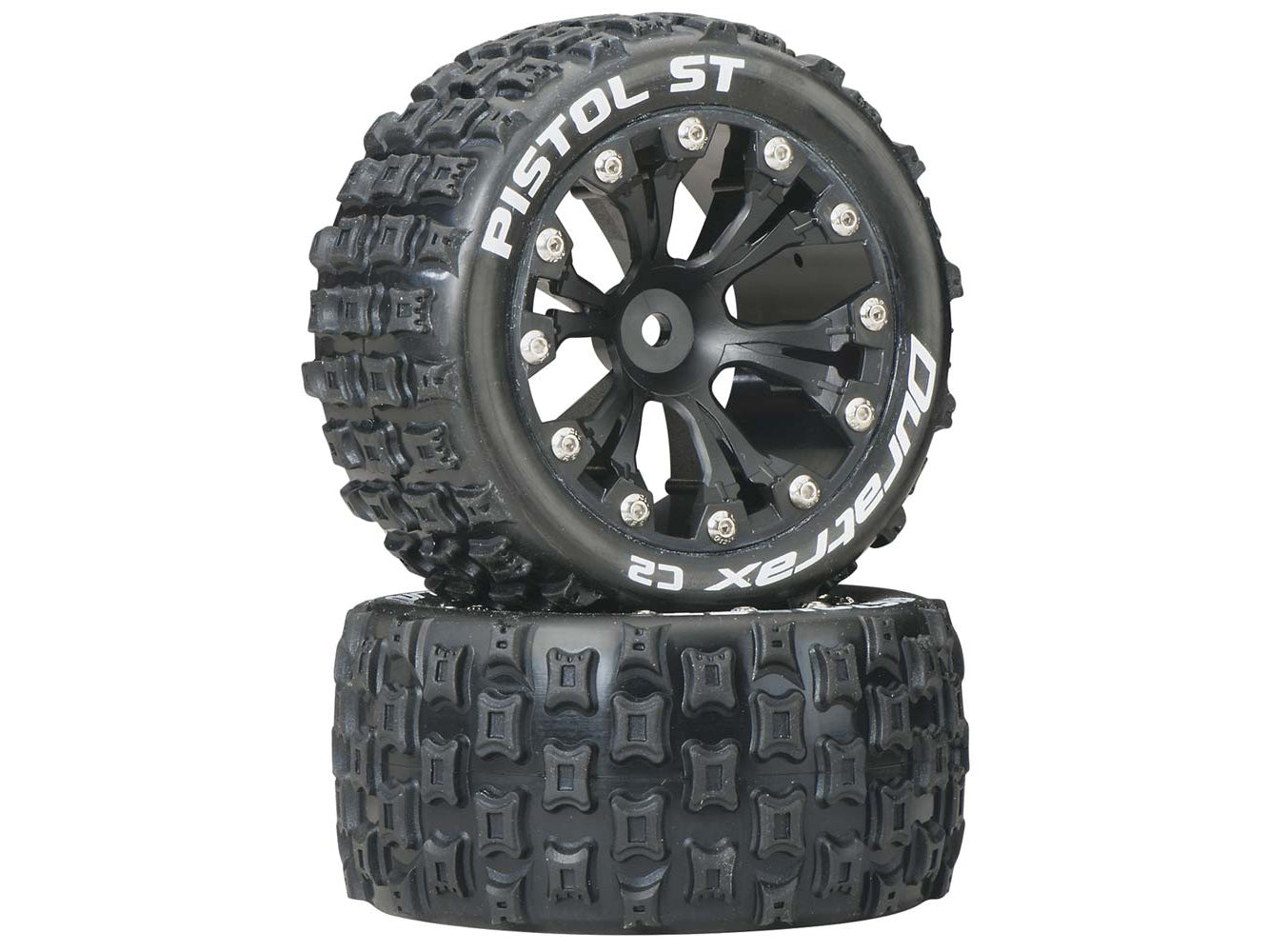 Duratrax Pistol ST 2.8" Truck 2WD Mounted Rear C2 Black (2) DTXC3554