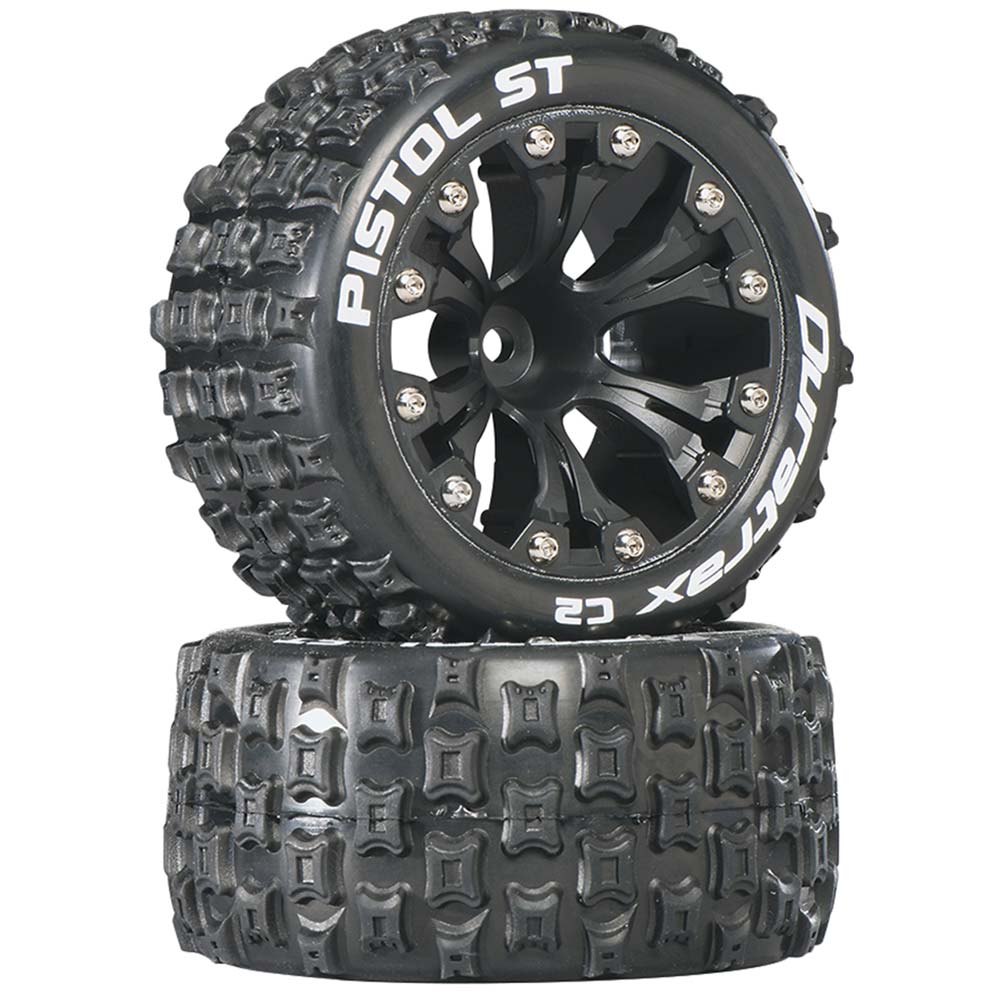 Duratrax Pistol ST 2.8" Truck Mounted 1/2" Offset C2 Black (2) DTXC3556