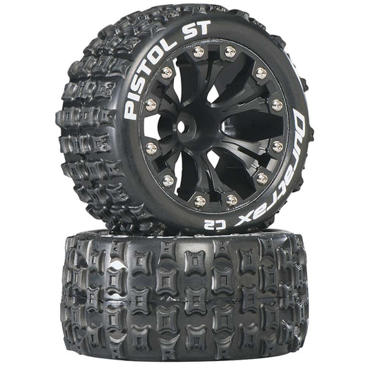 Duratrax Pistol ST 2.8" Truck Mounted 1/2" Offset C2 Black (2) DTXC3556