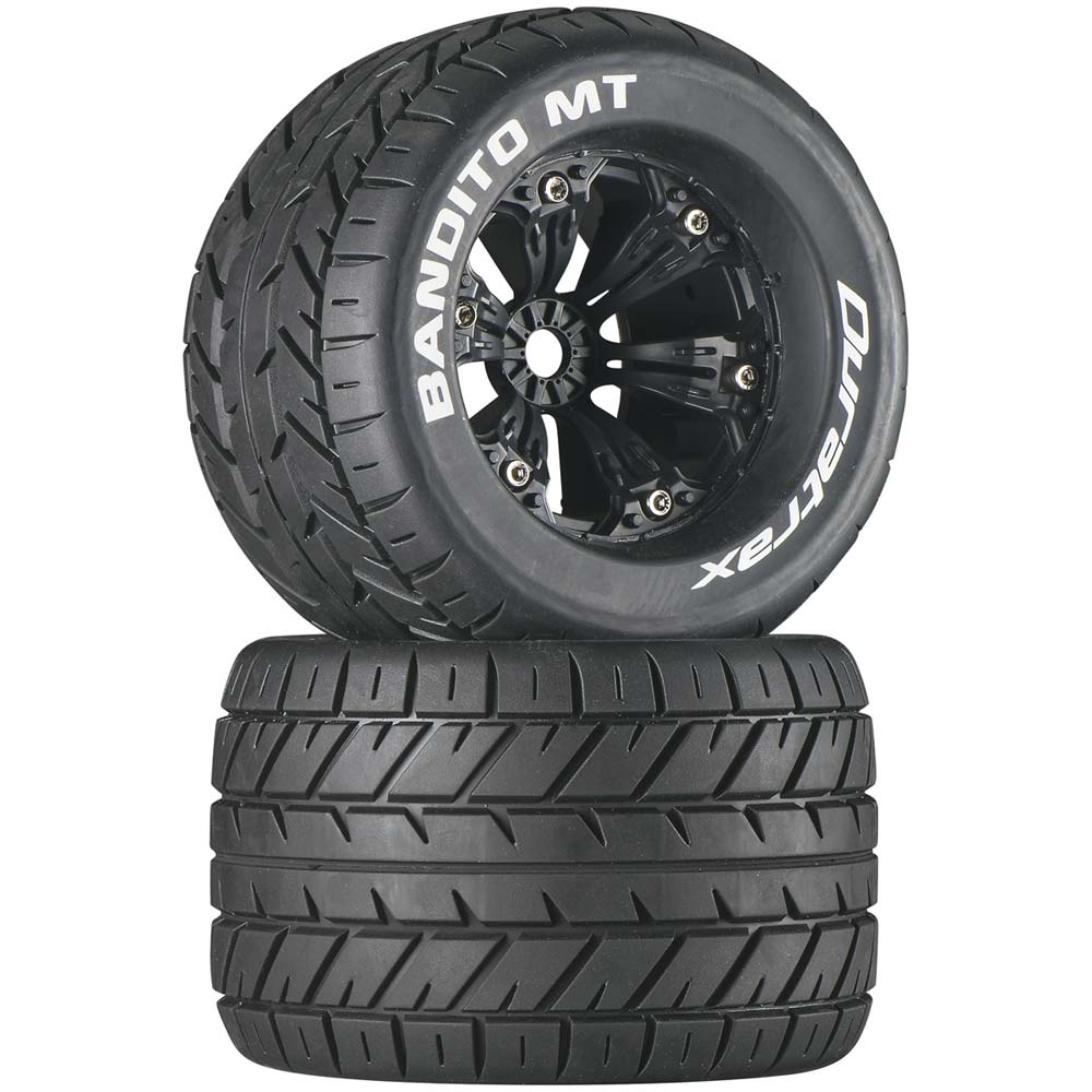 Duratrax Bandito MT 3.8" Mounted 1/2" Offset Black (2) DTXC3576