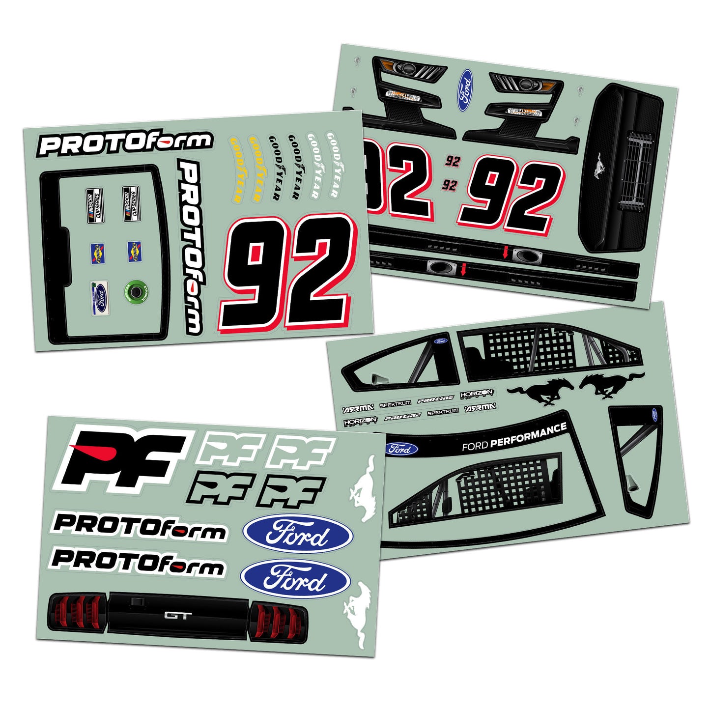 Protoform 2022 NASCAR Cup Series Ford Mustang Clear Body Infracti 1:7 PRM1587-00