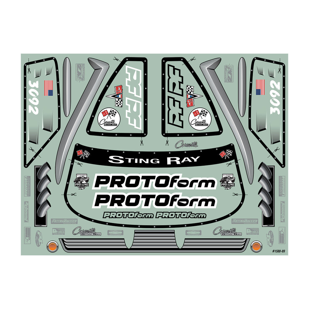 Protoform 1963 Chevrolet Corvette Stingray Pro Mod Clear Body 1:10 PRM1588-00