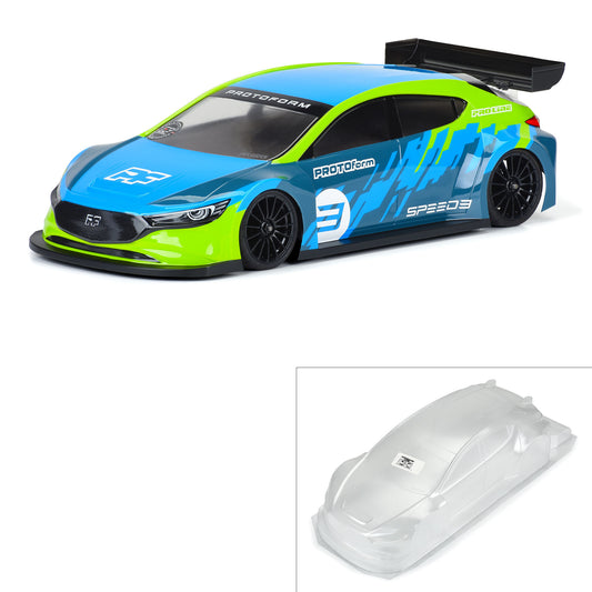 Protoform 1:10 Speed3 Clear Body: 190mm FWD TC PRM1589-25