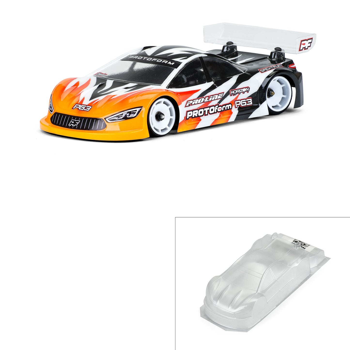 Protoform 1/28 P63 Light Weight Clear Body: Mini-Z & 1/28 Chassis (98m PRM1590-15