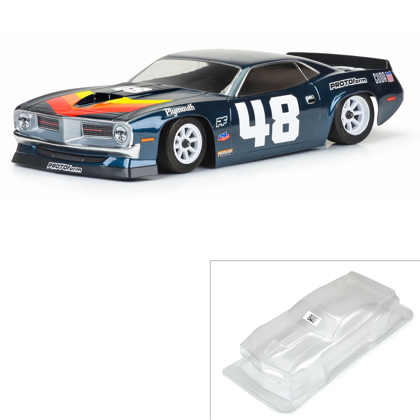 Protoform 1970 Plymouth Barracuda Vint Trans-Am Clear Body 1:10 PRM660132929824