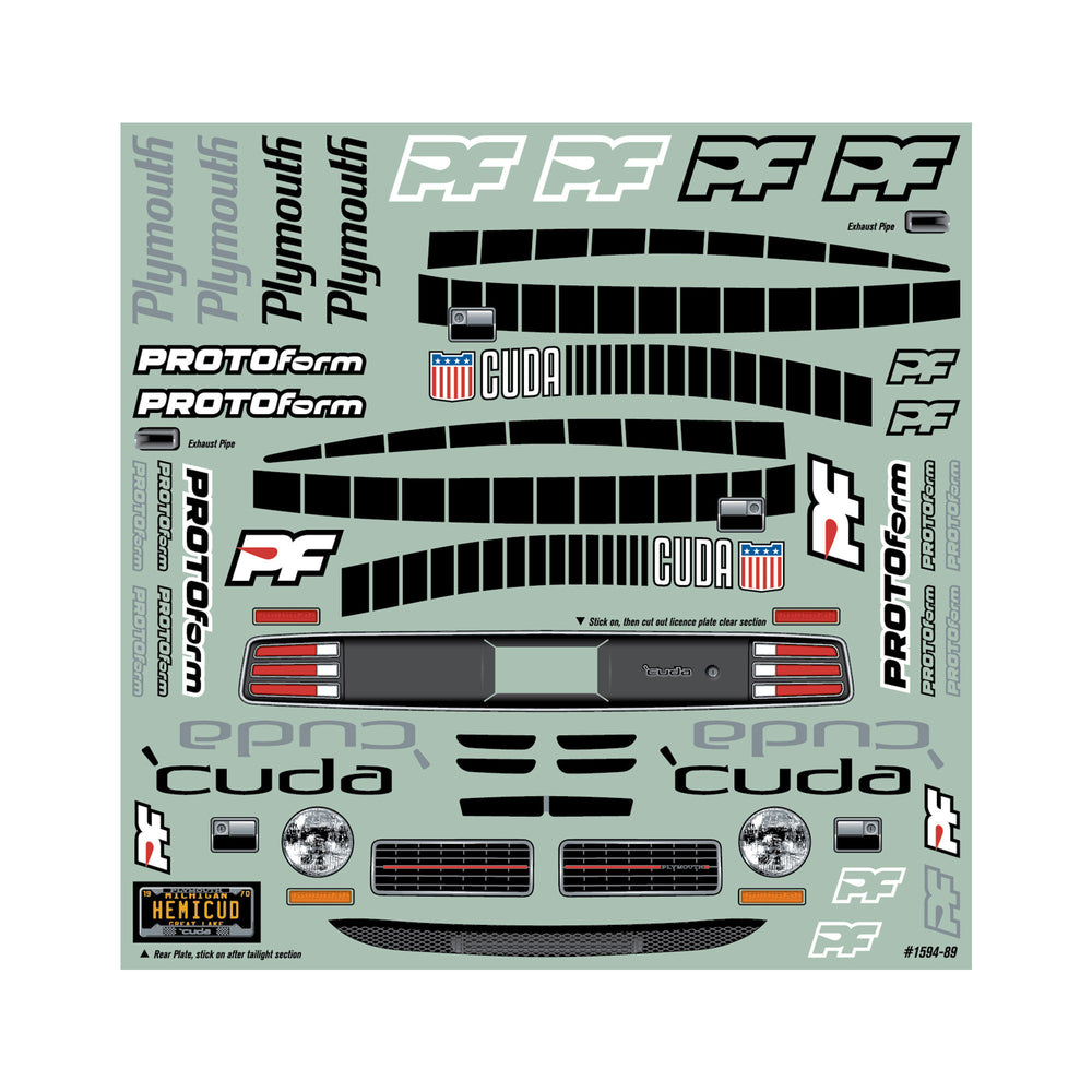 Protoform 1970 Plymouth Barracuda Vint Trans-Am Clear Body 1:10 PRM660132929824