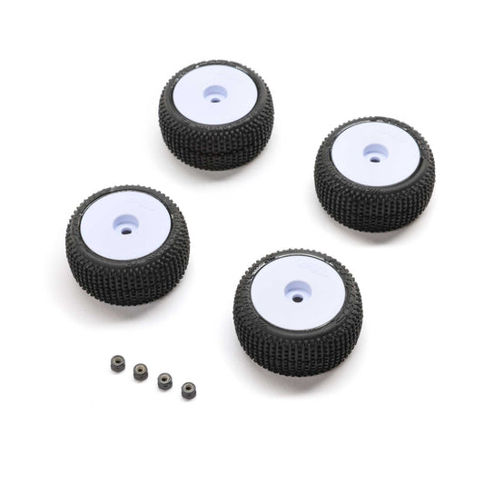 Pro-Line Racing Blockade Tire, OE, Wheel, White, Mounted: Micro-T PRO-2633