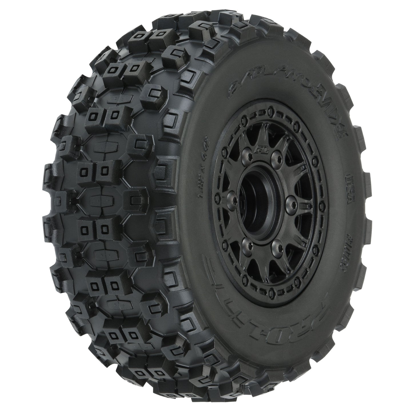 Pro-Line 1:10 Badlands MX M2 Fr/Rr 2.2"/3.0" SC Mounted 12mm Blk Raid PRO10156-10