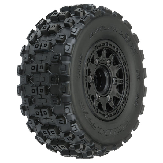 Pro-Line 1:10 Badlands MX M2 Fr/Rr 2.2"/3.0" SC Mounted 12mm Blk Raid PRO10156-10