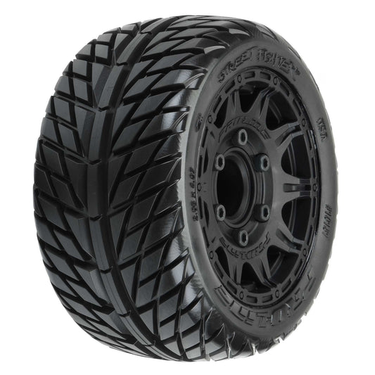 Pro-Line 1:10 Street Fighter LP Fr/Rr 2.8" MT Tires Mounted 12mm Blk PRO10161-10